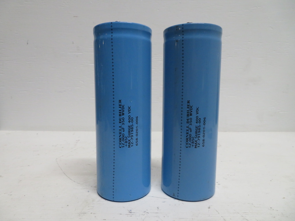 Lot of 2 Cornell Dubilier 12-791985-00 Capacitor 12000 uF 350 W VDC 400 VDC Blue (NP2286-5)