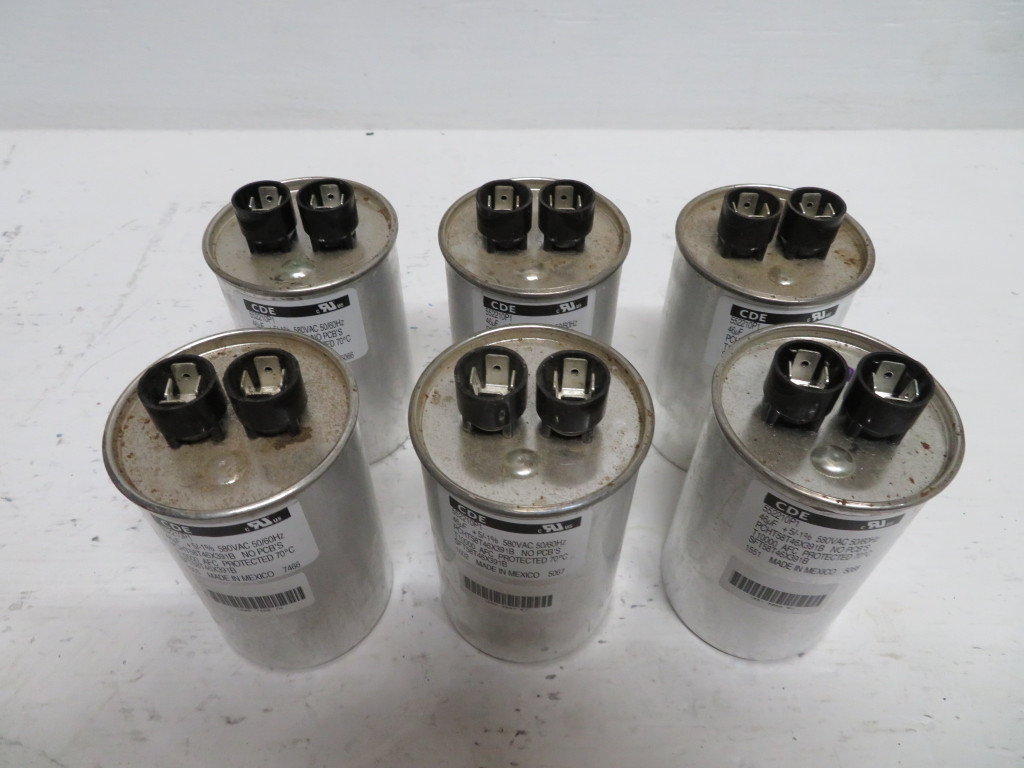 Lot of 6 CDE 552210P1 Capacitor PCHT58T46X391B 46 MF 580 VAC AFC 50/60 Hz (NP2291-29)