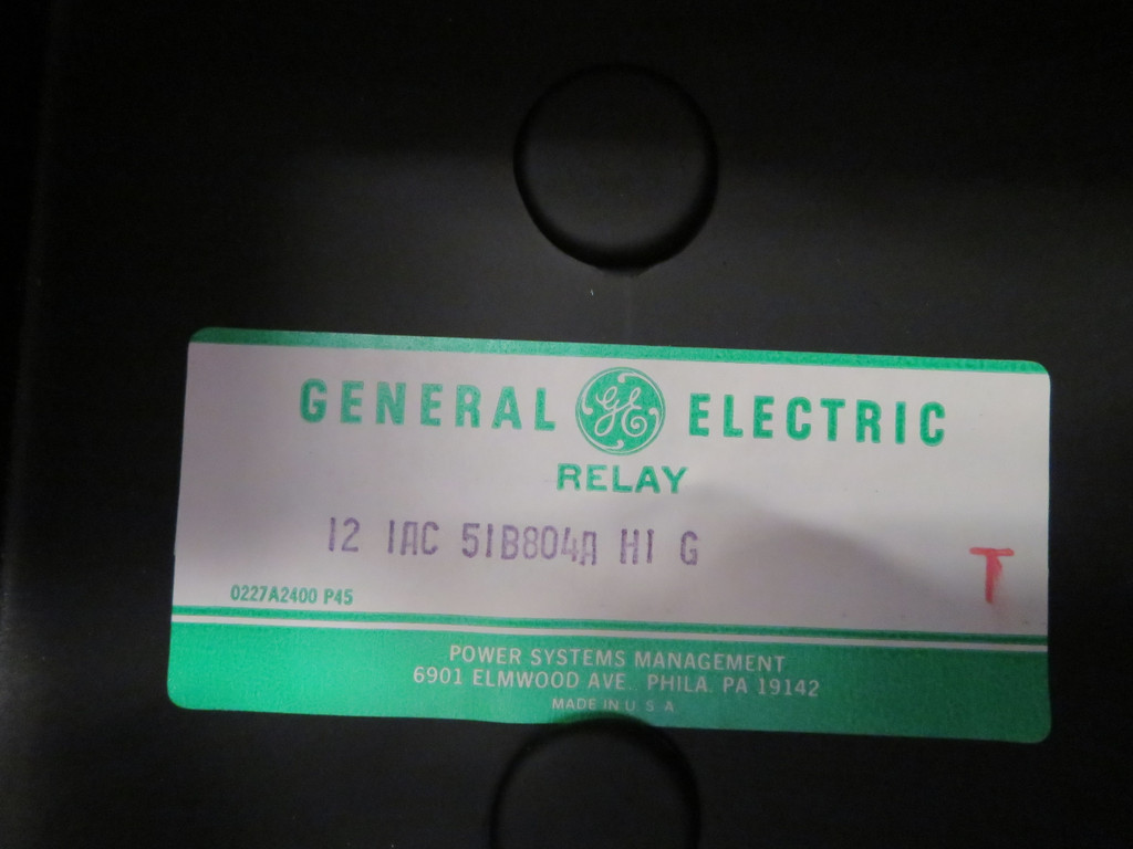 General Electric 12IAC51B804A Time Overcurrent Relay Inverse GE IAC 12IAC 51B04A (NP2320-2)