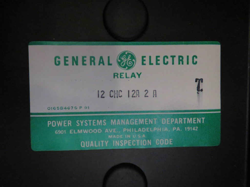 General Electric 12CHC12A2A Fault Relay GE CHC 12CHC 12A2A 5 Amp (NP2323-2)