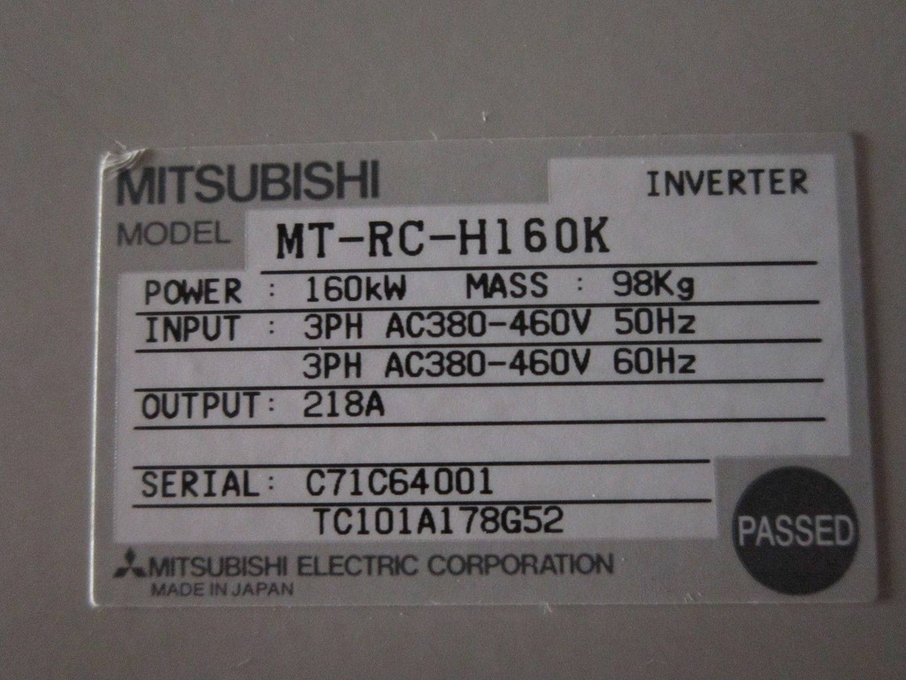 Mitsubishi Meltrac-RC MT-RC-H160K Regenerative Converter 218 Amp inverter 150HP (EBI2899-2)