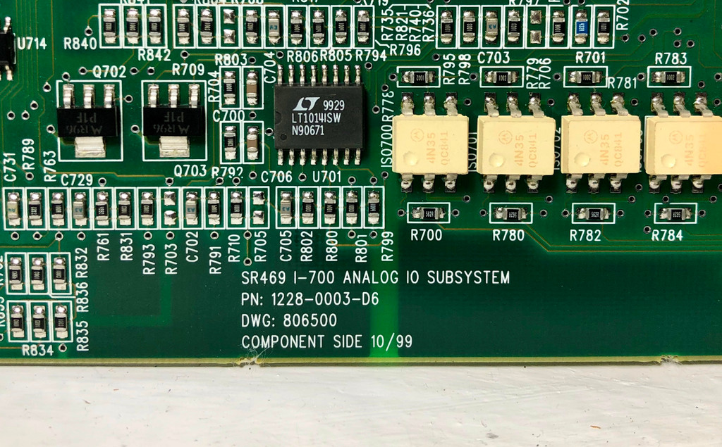 GE Multilin 1228-0003-D6 SR469 I-700 Analog IO Subsystem Board Relay D6 806500 (EM3640-3)