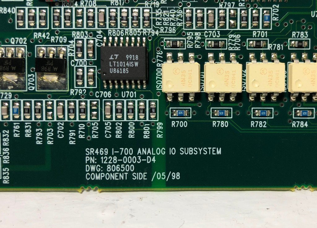 GE Multilin 1228-0003-D4 SR469 I-700 Analog IO Subsystem Board Relay D4 806500 (EM3639-1)