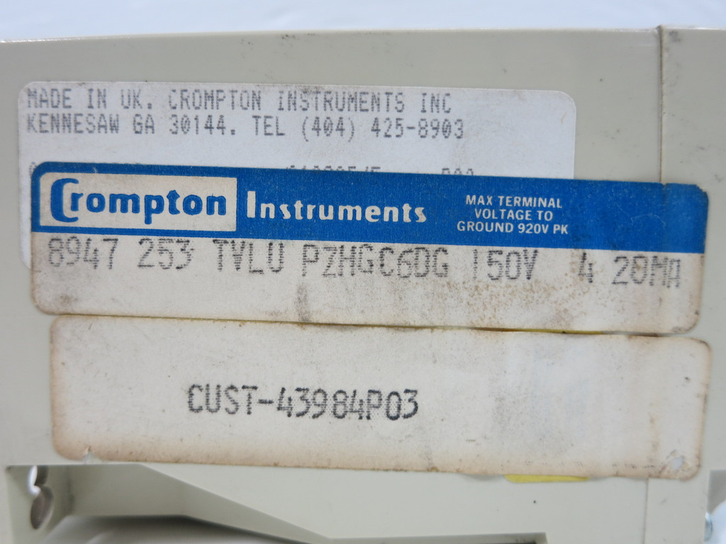 Crompton Instruments 253-TVLU AC Transducer Relay 253-TVLU-PZHGC6DG (TK5197-6)