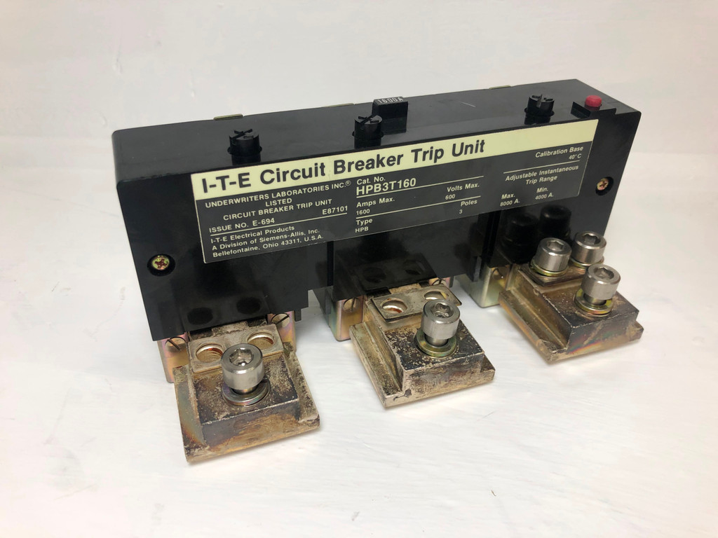 I-T-E HPB3T160 1600A Trip Unit Type HPB Circuit Breaker ITE 480/600V 3P 1600 Amp (EM3673-1)