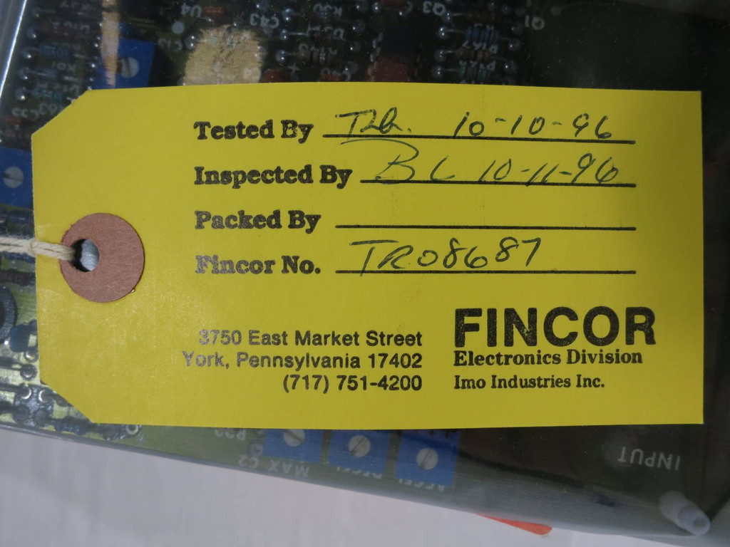 Fincor 1051821-01 Rev. A Scaling Control Board PLC Card Boston 1051821 ...