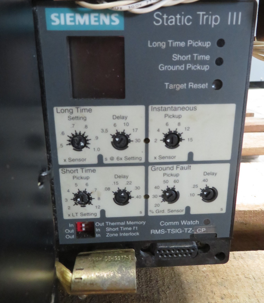 Siemens RLX-800 800A LSIG Air Breaker Static Trip III RMS-TSIG-TZ-CP TSG 600A CT (GA0026-1)