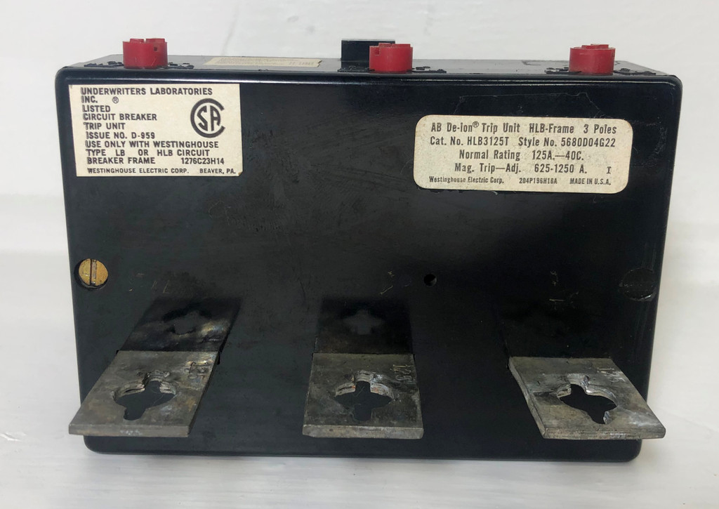 CH Westinghouse HLB3125T 125A AB Trip Unit for HLB  & LB Circuit Breaker 125 Amp (EM3771-5)