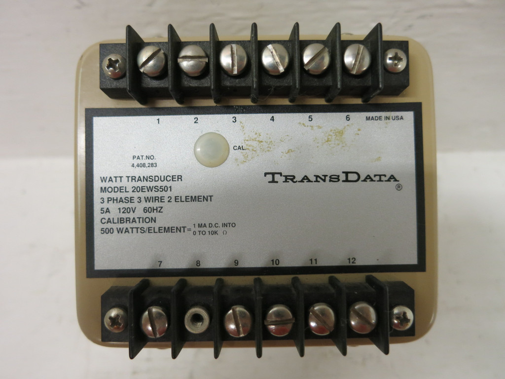 TransData 20EWS501 Watt Transducer 3-Phase 3 Wire 2 Element 5A 120V (TK5405-5)