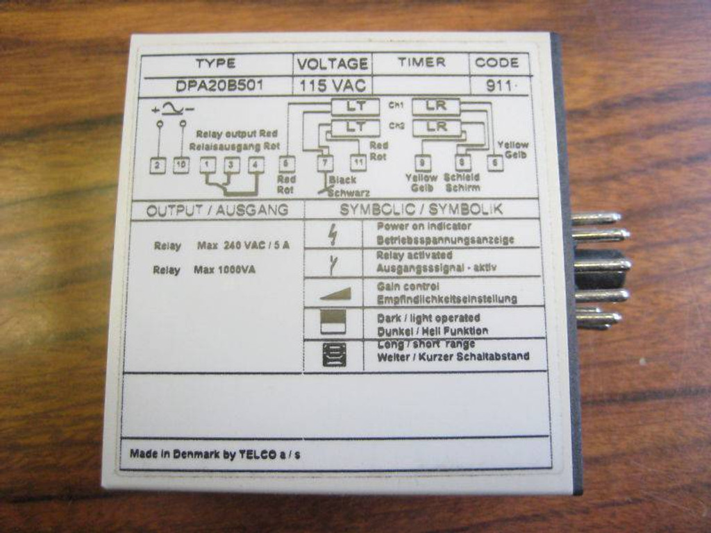 Telco DPA20B501 115V Photoelectric Amplifier Photo NIB (EBI4778-8)