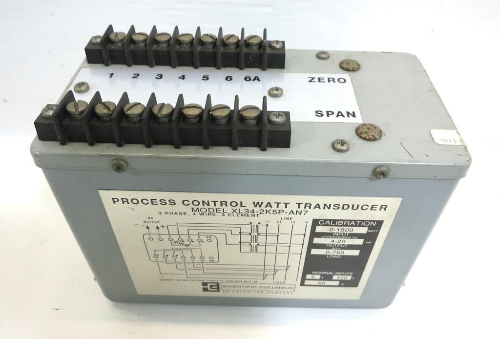 Scientific Columbus XL34-2K5P-AN7 Process Control Watt Transducer 0-1500W 4-20mA (DW2026-1)