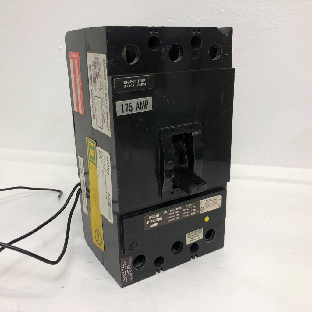 Square D KAL261751027 175A Circuit Breaker Black w/ Shunt 2 Pole 2P 175 ...