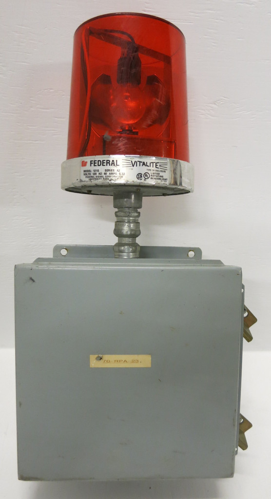 Federal-Vitalite 121S A2 3R Rotating Beacon Light 3R w Enclosure Contactor Relay (GA0199-1)