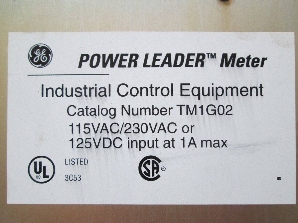 General Electric TM1G02 Power Leader Meter Monitor TM1 G02 120VAC GE (EBI2242-1)