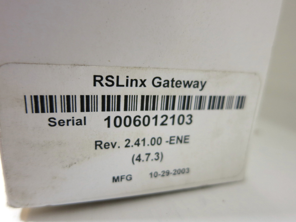Allen Bradley 9355WABGWENE RSLinx Gateway PLC Software Rev 2.41.00 9355-WABGWENE (DW2396-1)