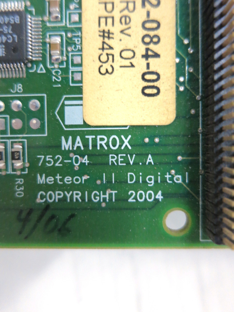 Matrox 752-04 Meteor II Digital Rev A PLC PCB Card 63039620282 Board Meteor2Dig (DW2812-2)