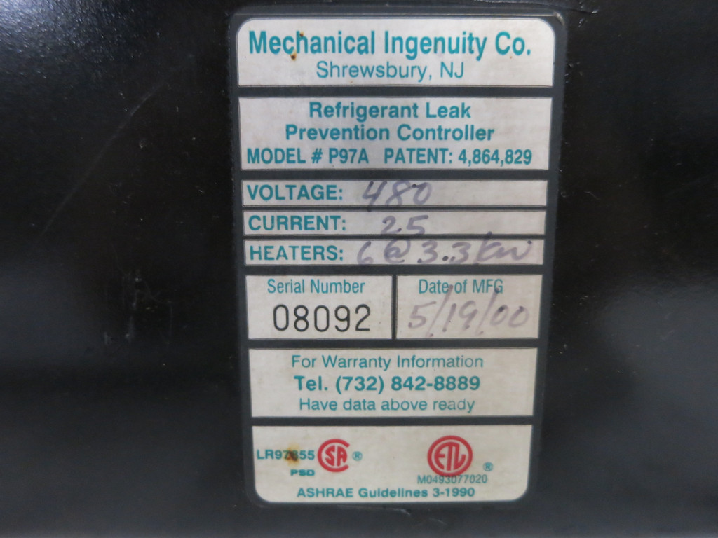 Mechanical Ingenuity P97A Prevac Plus Refrigerant Leak Prevention Controller (DW2877-1)