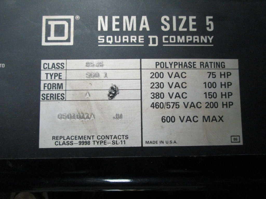 Square D Model 5 600A Breaker Size 5 Starter 50" MCC Bucket 600 Amp MHL36600 (EBI4450-1)