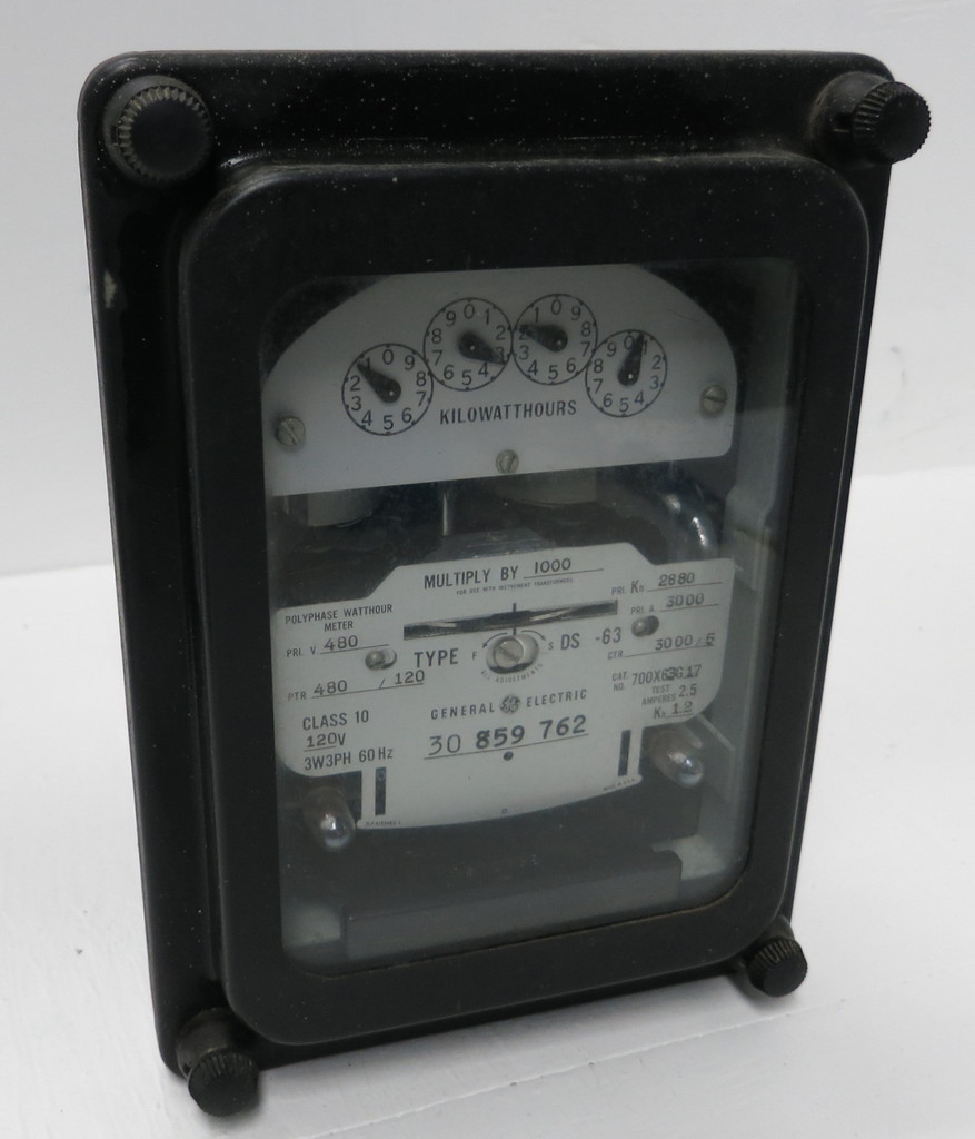 General Electric 700X63G17 Polyphase Watthour Meter 3PH DS-63 Relay GE Watt Hour (GA0510-1)