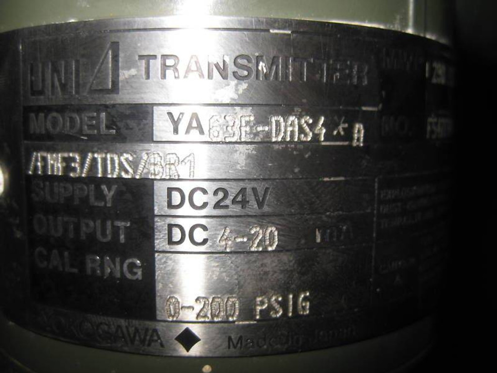 Yokogawa Uni Transmitter YA63F-DAS4*A 290 PSI Nema 4X YA63FDAS4A Johnson Meter (EBI5409-4)