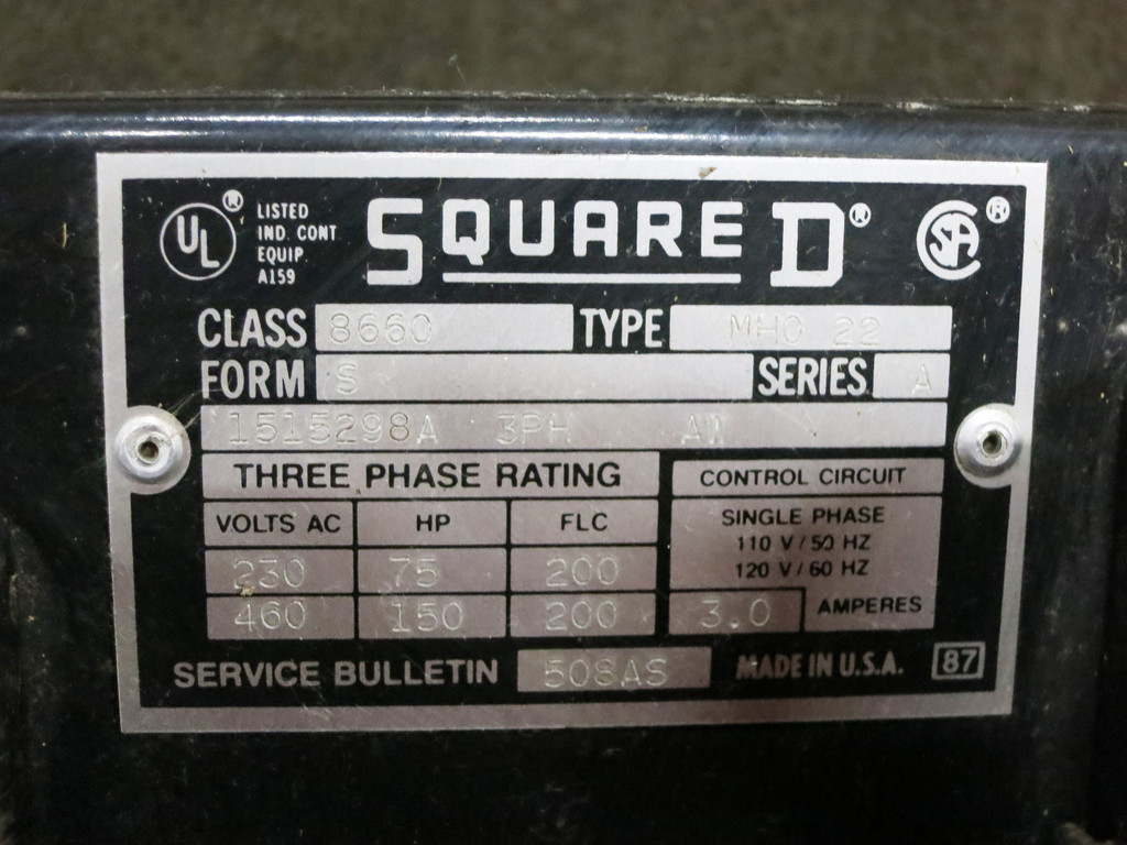 Square D 8660-MHO22 Solid State Reduced Voltage Starter 150 HP 8660MHO22 PH22 (DW3290-1)