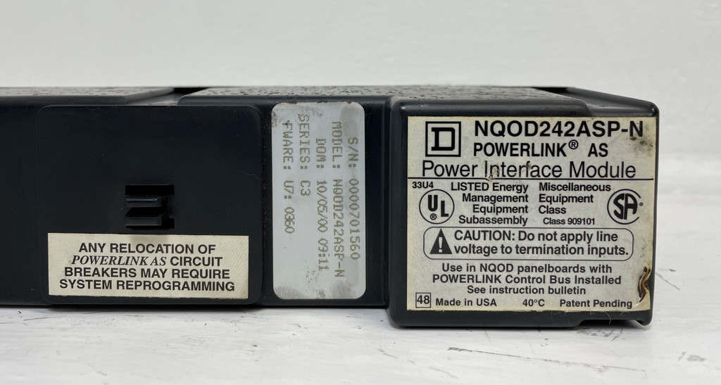 Square D NQOD242ASP-N Powerlink AS Power Interface Module C3 U7 0360 NQOD Panels (EM4192-4)