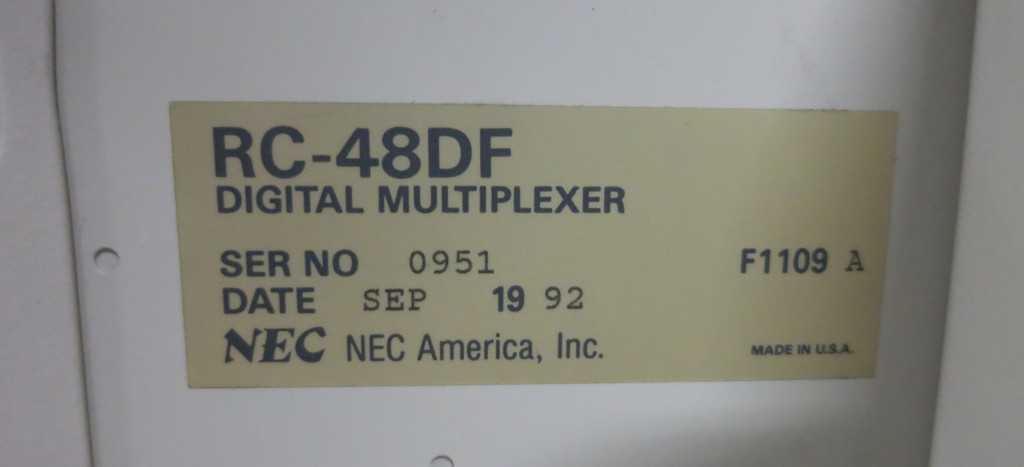 NEC RC-48DF Digital Multiplexer AT&T ESD TP-48DF without back section (GA0651-7)