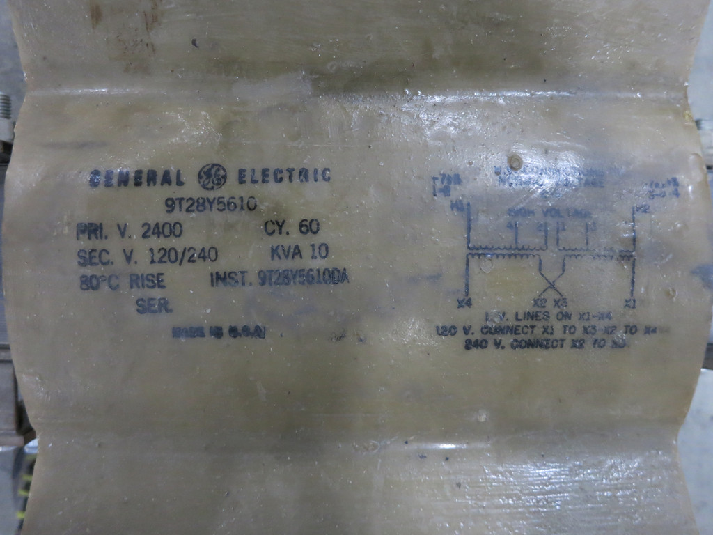 GE 9T28Y5610 10 kVA 2400-120/240 V Control Power Transformer 1PH CT 2400V 10kVA (DW3458-2)