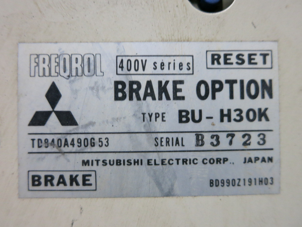 Mitsubishi Freqrol BU-H30K 400V Brake Option Unit Inverter Drive BUH30K Braking (DW3466-1)