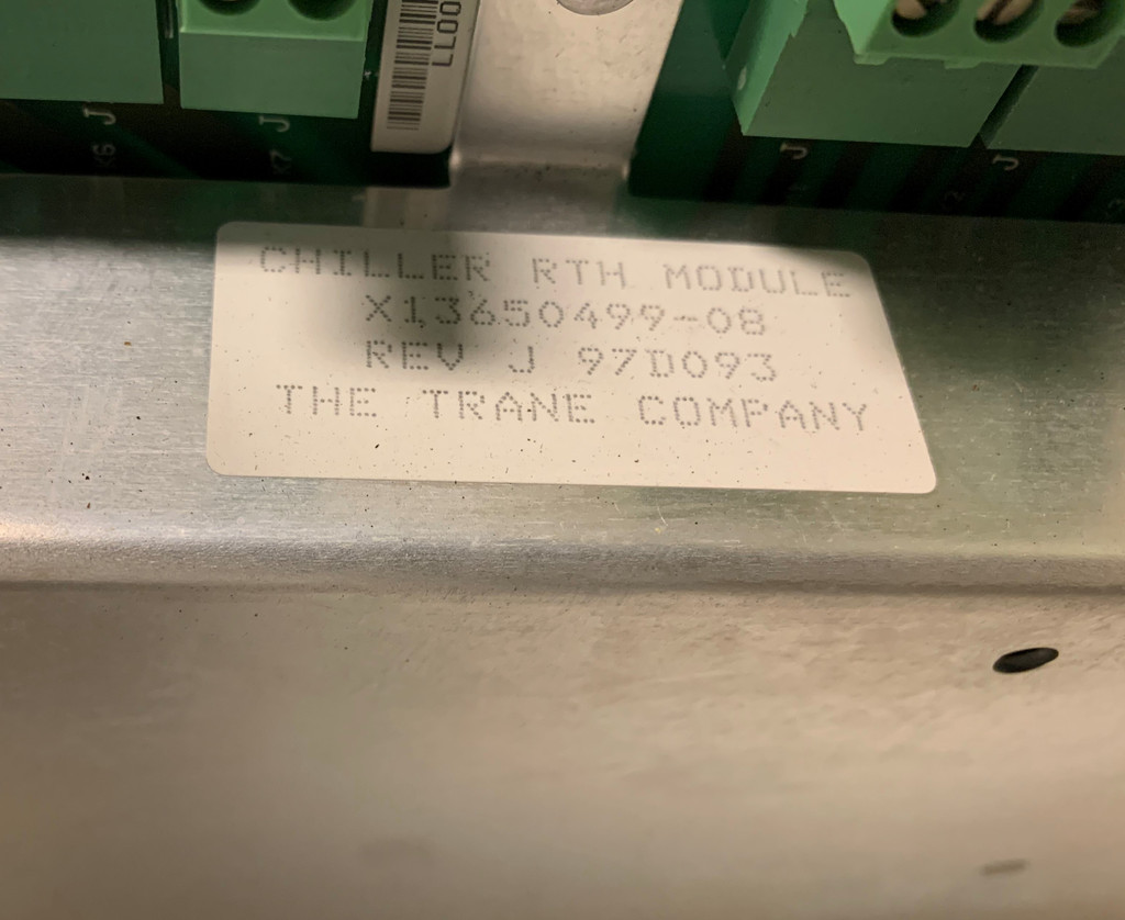 TRANE X13650499-08 Rev J Chiller RTH Module PLC 97D093 The Trane Company (GA0677-1)