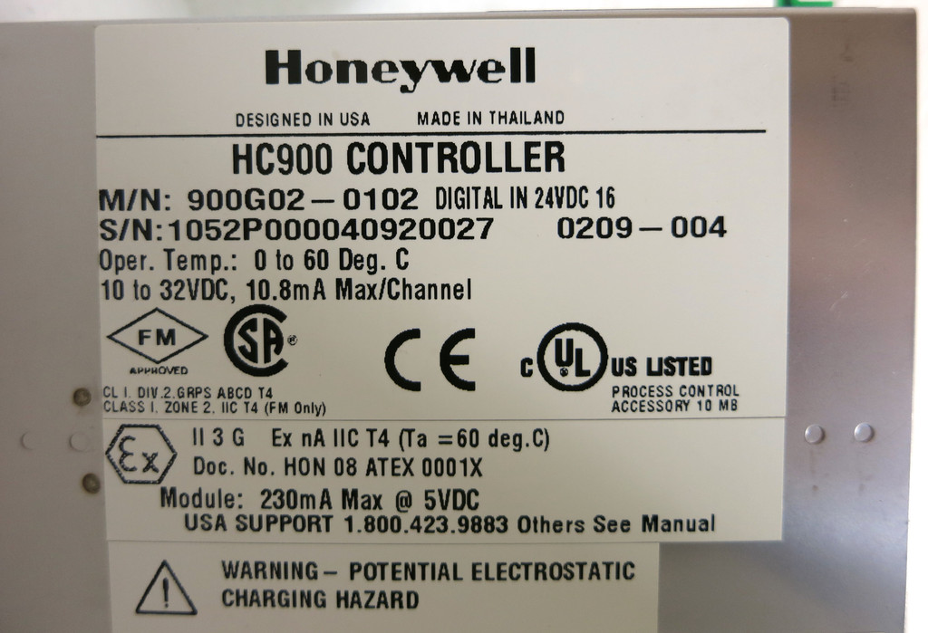 Honeywell 900G02-0102 HC900 Digital Input 24VDC PLC Module DI 51500209-004 (DW3529-2)