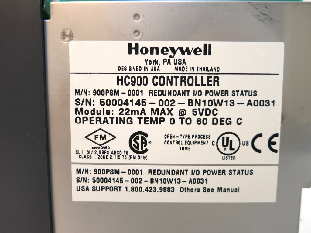 Honeywell 900R08R-0101 HC900 8-Slot Redundant Power Supply Extension Rack PLC (DW3527-2)