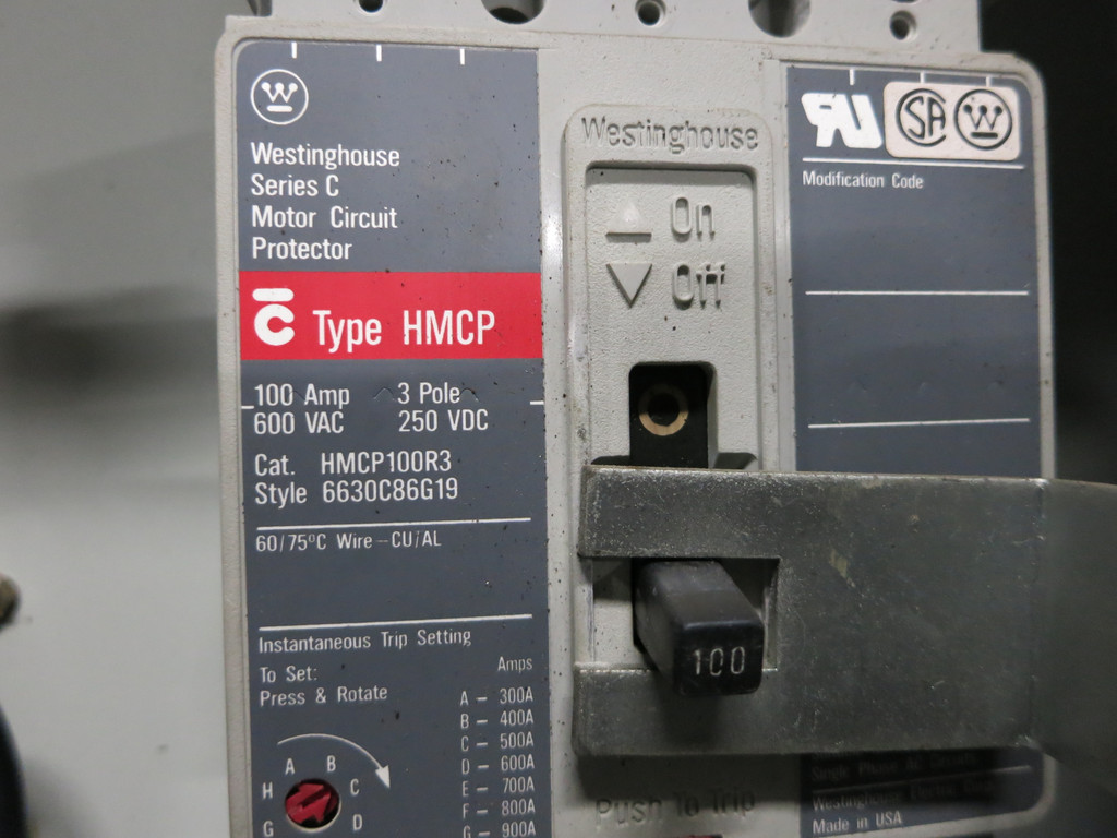 Westinghouse Size 3 Starter 100 Amp Breaker Combination Combo Box 100A Type 12 (DW3554-1)