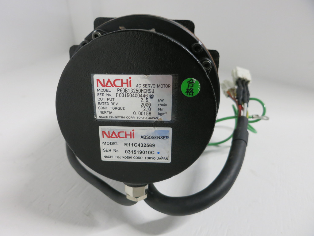 New Sanyo Denki P60B13250HCRSJ Nachi AC Servo Motor 2.5 kW 2000-RPM (GA0694-1)