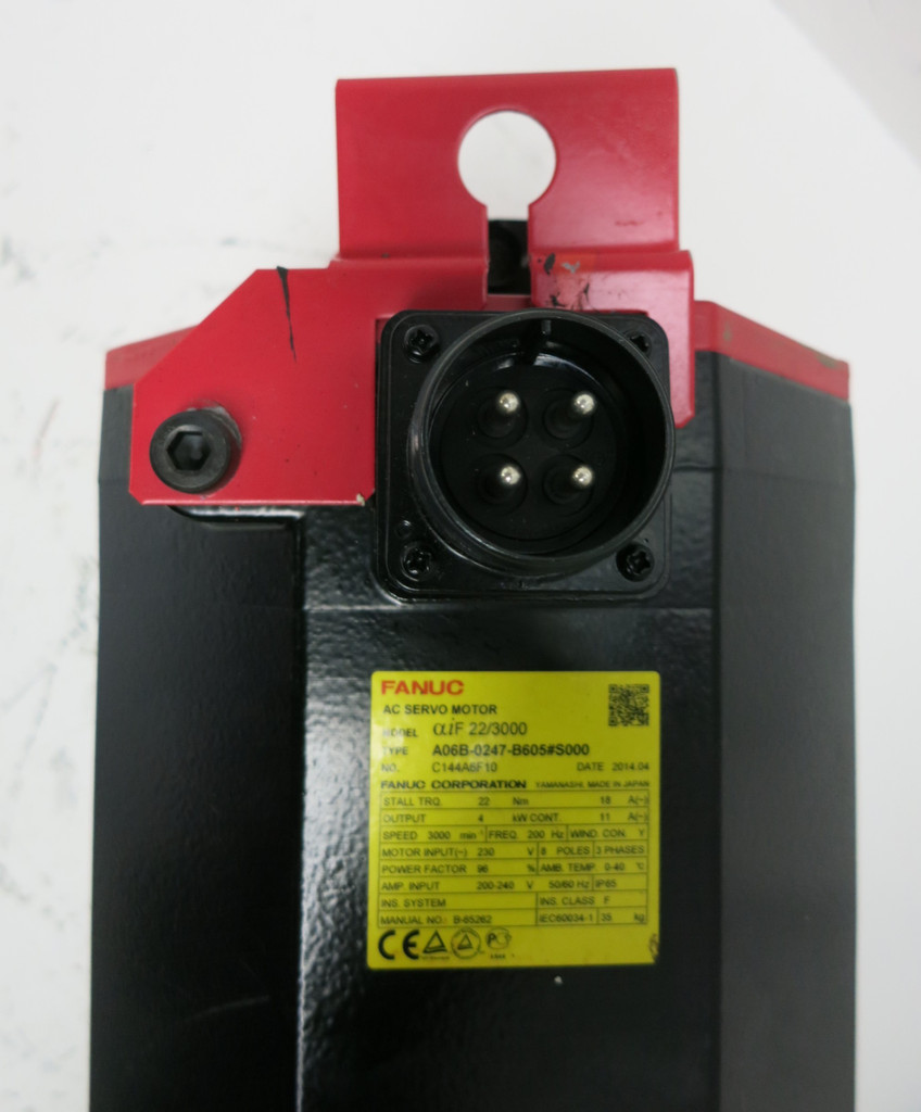 Fanuc aiF 22/3000 A06B-0247-B605#S000 3000 RPM AC Servo Motor Pulsecoder aiAR128 (GA0712-6)