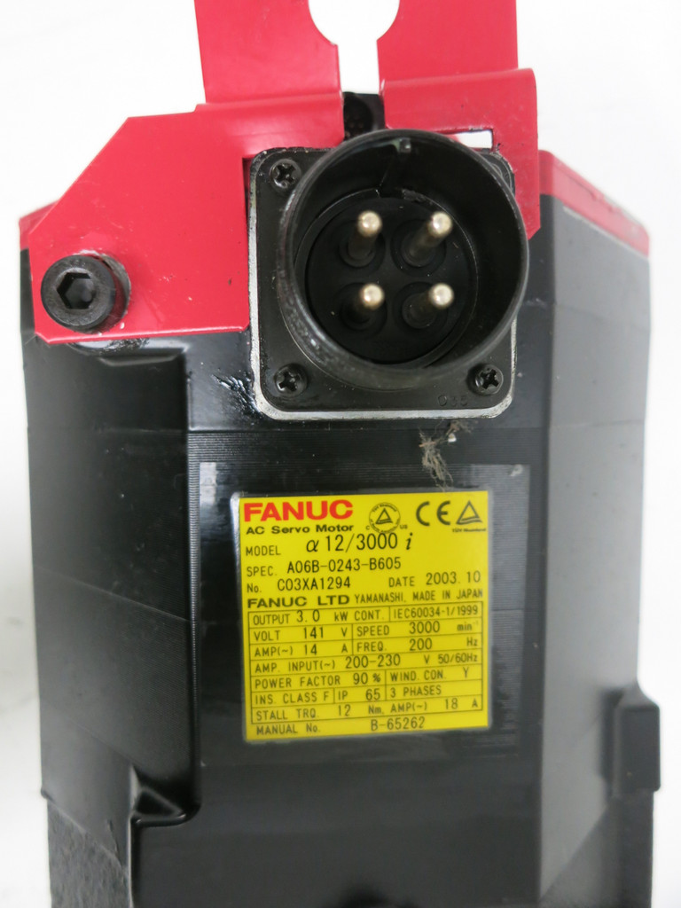 Fanuc a 12/3000i A06B-0243-B605 2000 RPM AC Servo Motor Pulsecoder a64iA (GA0710-5)