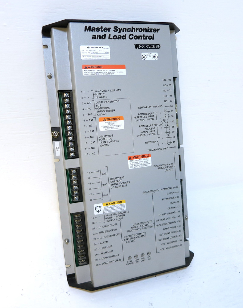 Woodward 9907-005 Rev P Master Synchronizer and Load Control Relay PLC 9907005 (DW3606-1)