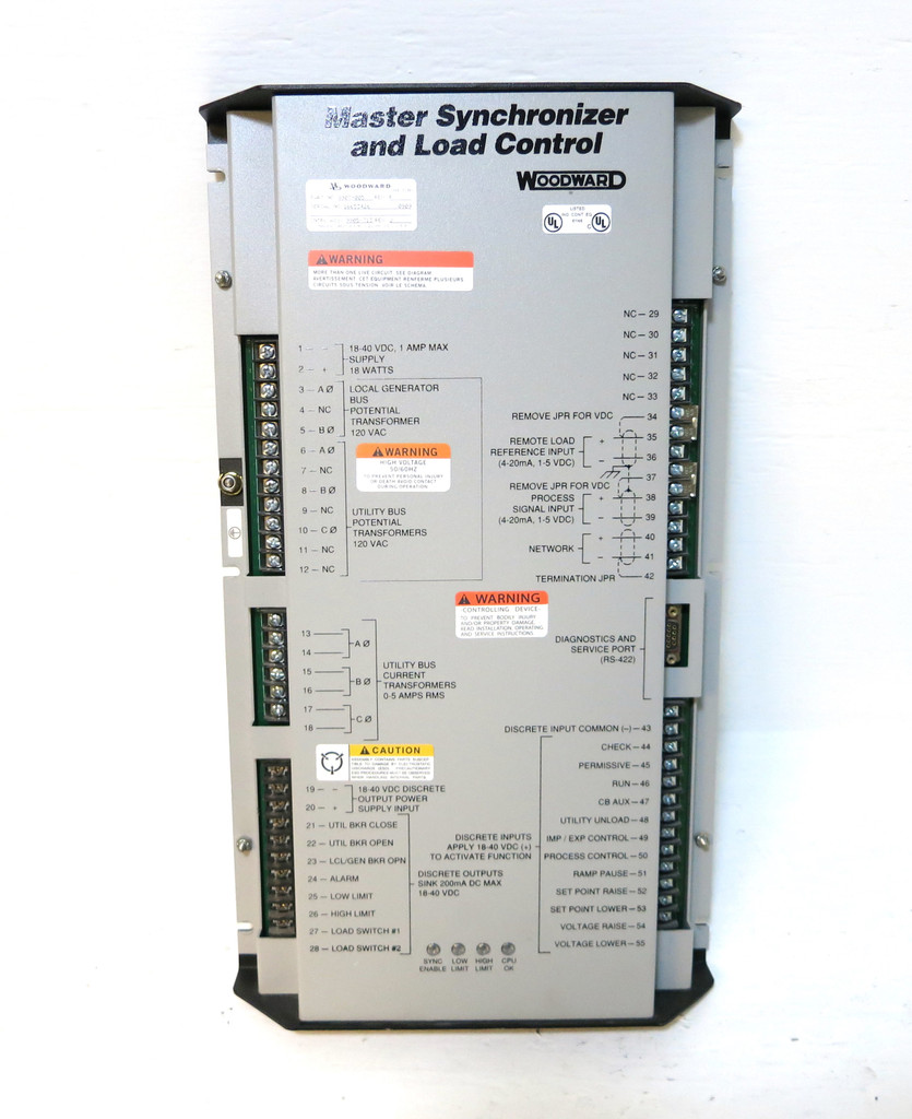 Woodward 9907-005 Rev P Master Synchronizer and Load Control Relay PLC 9907005 (DW3606-1)