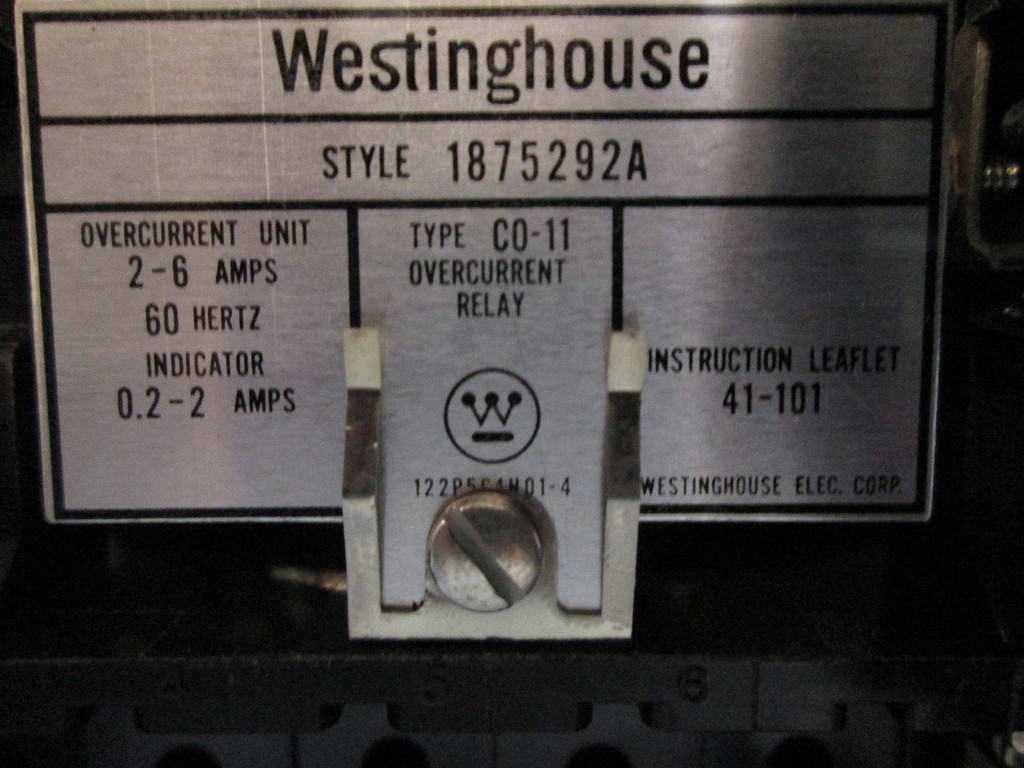 Westinghouse 1875292A C0-11 Overcurrent Relay 122P5C4M01-4 41-101 60 Hz 2 Amp (EBI4932-3)