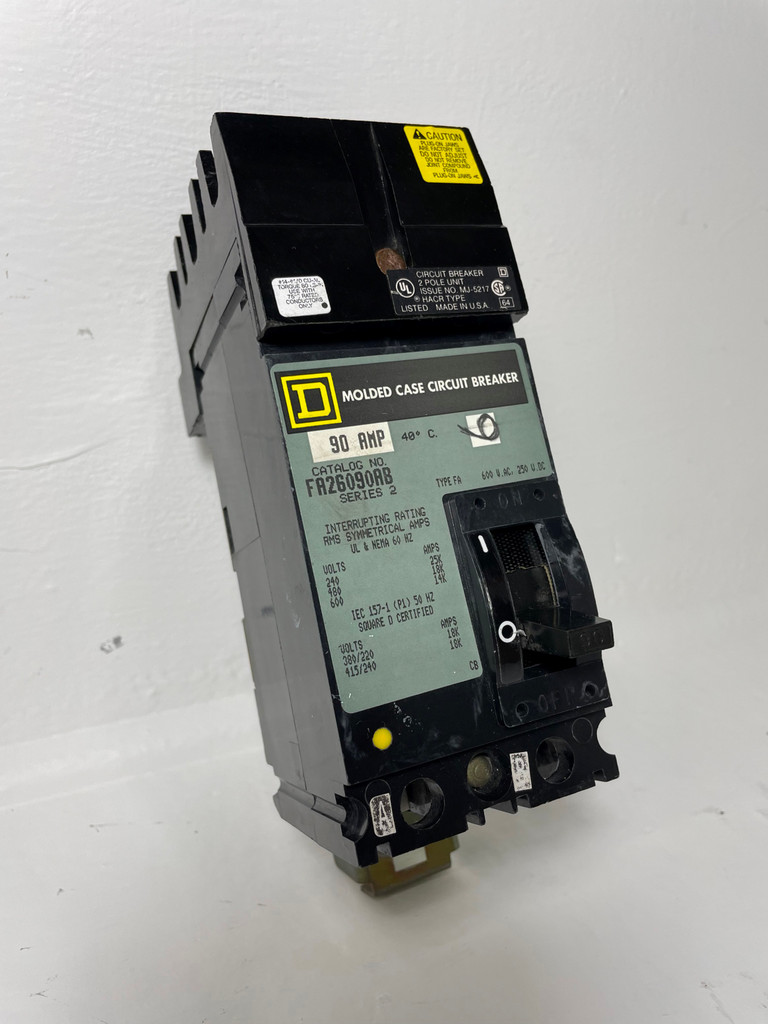 Square D I-Line FA26090AB 90A Circuit Breaker 480/600V 2 Pole Type FA 90 Amp 2P (EM4264-1)