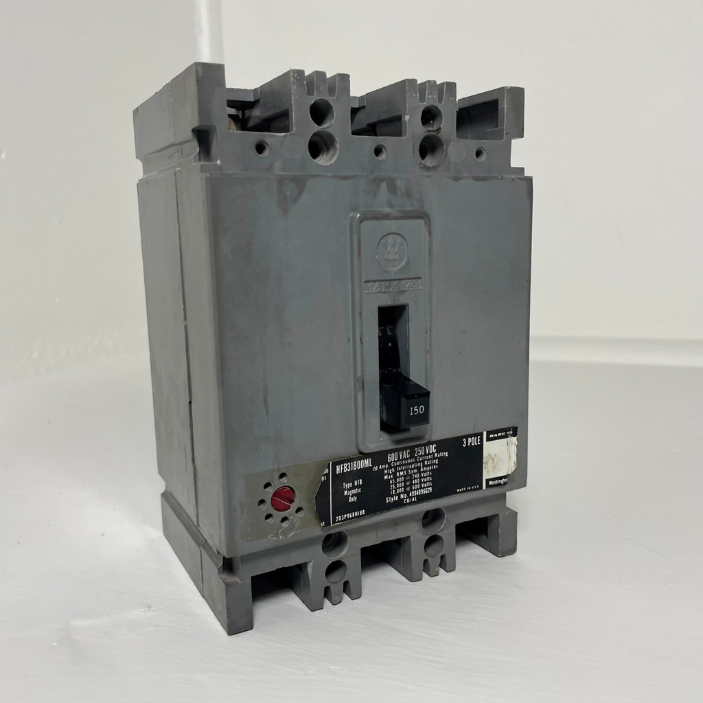 Westinghouse HFB31800ML 150A Mark 75 Circuit Breaker Type HFB 150 Amp bad label (EM4301-1)