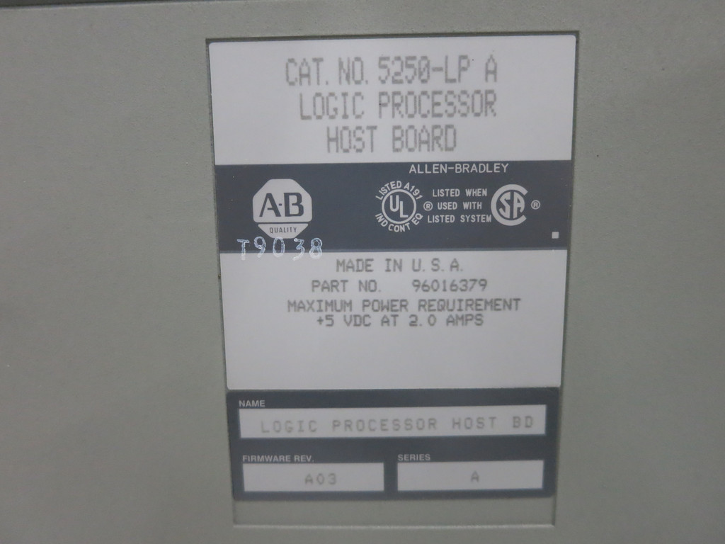 Allen Bradley 5250-LP +  5250-MLP1 Logic Processor Host Board PLC Module Pyramid (DW3899-1)
