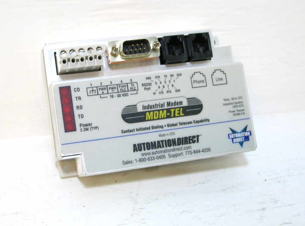 Automation Direct MDM-TEL Industrial Modem PLC Module 30 VDC MDMTEL (DW3989-1)