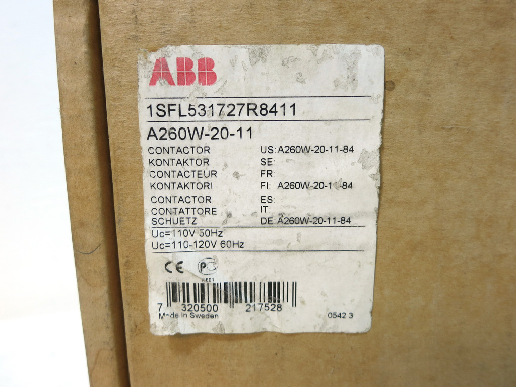 NEW ABB A260W-20-11-84 Size 5 Welding Isolation Contactor 2 Pole 350A 120V Coil (DW4158-1)