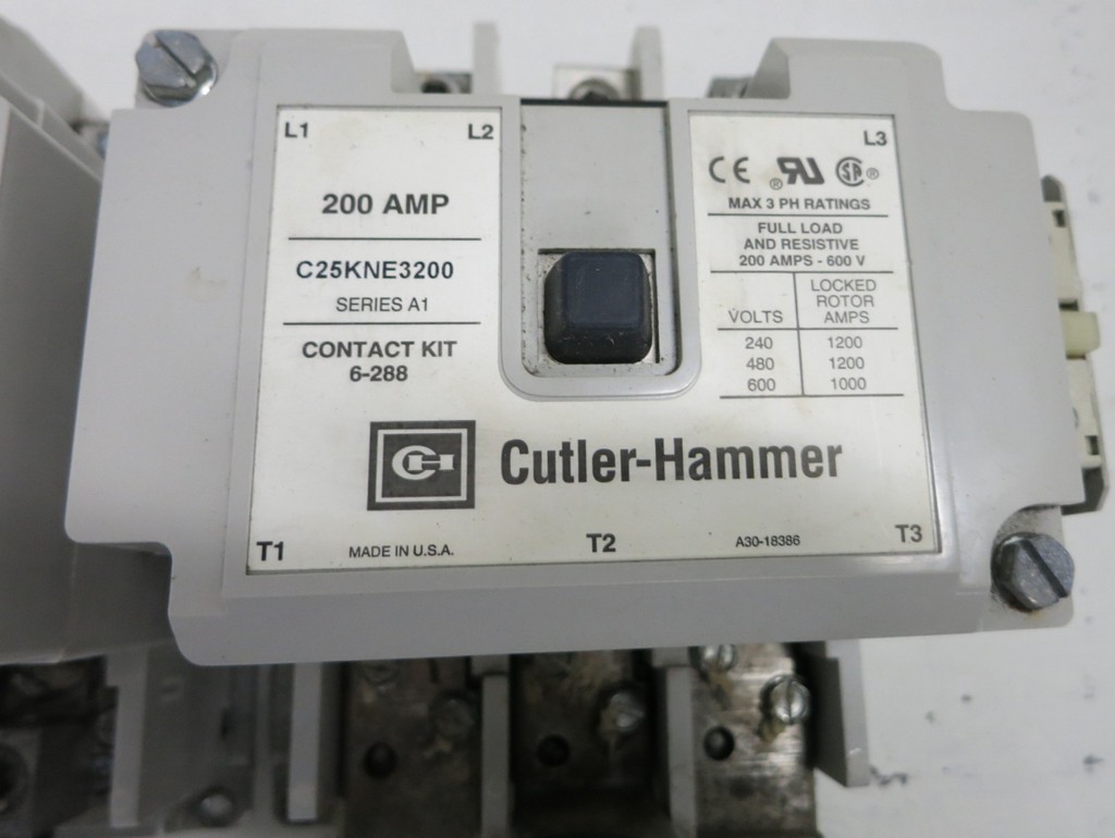 Cutler Hammer C25KNE3200 200 Amp 600V Reversing Contactor 110V A600 P300 (GA0940-1)