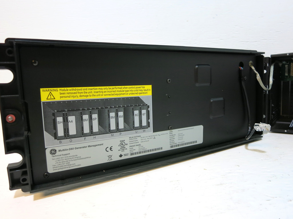 GE Multilin G60 Generator Protection System UR PLC Rack w Display Panel NO PLCS (DW4276-1)