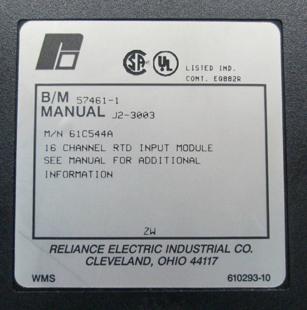 Reliance Electric 61C544-A 61C544A Analog Input RTD 802820 PLC AutoMax 57461-1 (EBI3486-10)