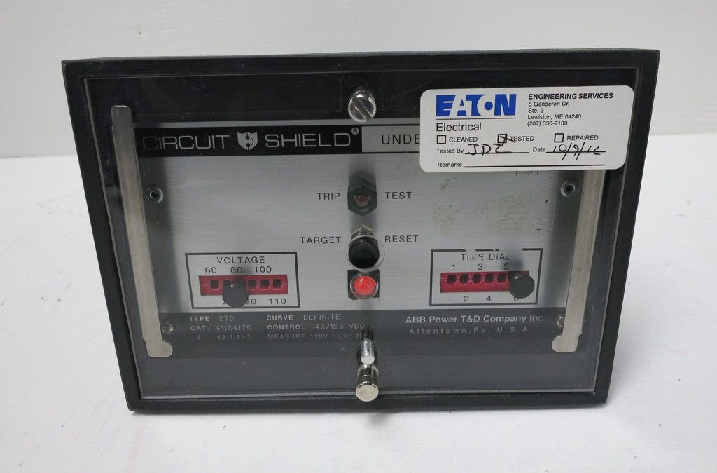 ABB 411R4175 Circuit Shield Undervoltage Relay Type 27D Asea Brown Boveri (DW4515-2)