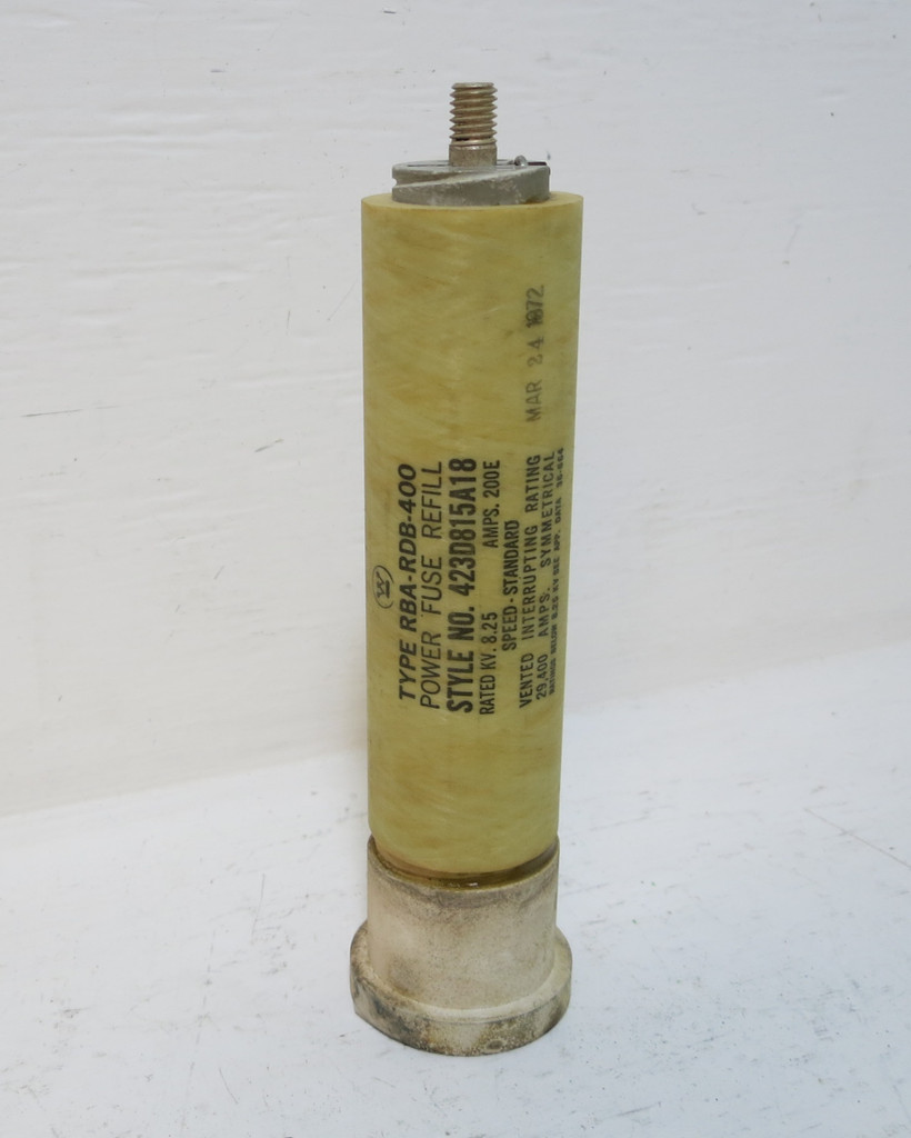 NEW Westinghouse 423D815A18 200E Amp 8.25kV Fuse Refill 8RBA4-200E RBA-RDB-400 (DW4529-1)