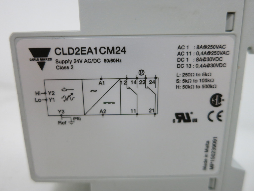 Carlo Gavazzi CLD2EA1CM24 Conductive Sensor Level Controller 24V PLC Module (DW5106-12)
